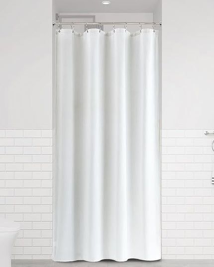 Naturoom White Linen Shower Curtain, Cloth Textured Fabric Shower Curtain Set with Hooks, Simple Elegant Modern Farmhouse Country Ultra Thick Bath Curtains for Bathroom,Water Repellent,48x72