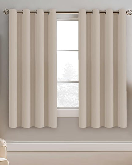 H.VERSAILTEX Blackout Window Curtain Panels Thermal Insulated Room Darkening Solid Grommet Curtains/Drapes for Bedroom Privacy Protection (Set of 2 Panels,52 by 63 Inch Long, Fog)