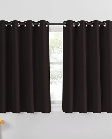 NICETOWN Blackout Curtain Panel for Window - Triple Weave Energy Saving Thermal Insulated Solid Grommet Blackout Drape for Kitchen (Single Panel, 52 inches by 54 inches, Toffee Brown)