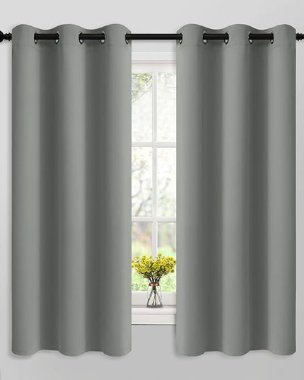 Yakamok Dove Grey Room Darking 63 Inch Length 2 Panel Sets for Livingroom Dining Room Darkening Thermal Insulated Bay Window Hotel Modern Elegant Black Out Sunblock Curtins/Bedroom,42 x 63 Inches