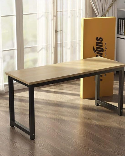 Tribesigns Computer Desk, Large Office Desk Computer Table Study Writing Desk for Home Office, Walnut + Black Leg, 63 X 23.6 inch