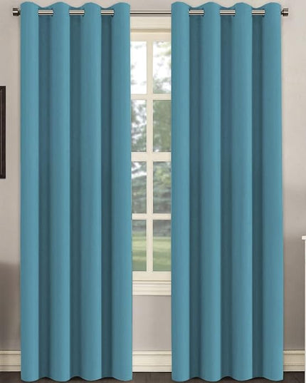H.VERSAILTEX Premium Blackout Thermal Insulated Room Darkening Curtains for Bedroom/Living Room - Classic Grommet Top (2 Panels, Storm Blue, 52 Inch by 84 Inch)