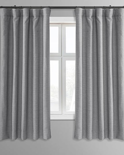 HPD Half Price Drapes Bellino Room Darkening Curtains 63 Inches Long Curtains for Bedroom & Living Room (1 Panel), 50 X 63, Vista Grey