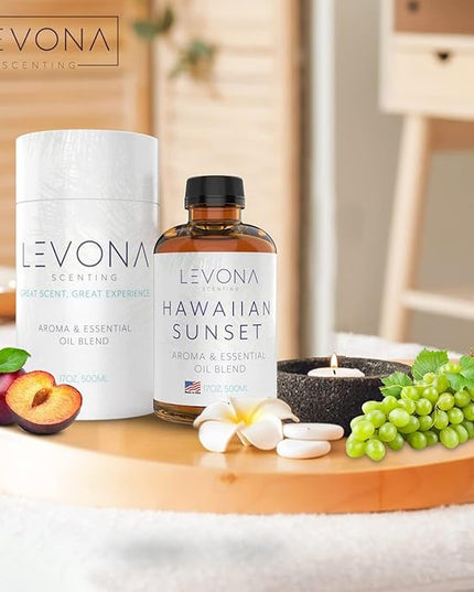 Levona Scent Essential Oils For Diffusers For Home Luxury Scents - Hawaiian Sunset Aroma Oil - Fragrance Oil With Mandarin Citrus + Dash Of Peppermint Essential Oil - 500Ml Oil Diffuser Essential Oils