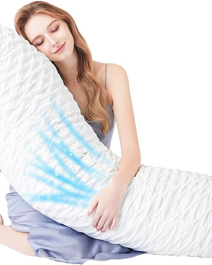 Body Pillow for Side Sleeper with Neck and Shoulder Pain,Adjustable Shredded Memory Foam Pillows, Cooling Pillow for hot Sleepers with Washable Cover, Bed Pillows for Adults, Original White
