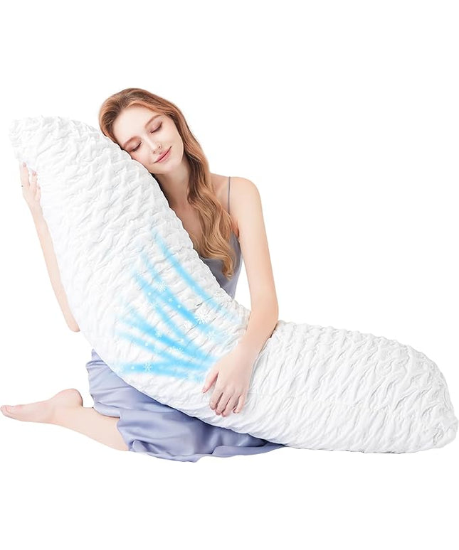 Body Pillow for Side Sleeper with Neck and Shoulder Pain,Adjustable Shredded Memory Foam Pillows, Cooling Pillow for hot Sleepers with Washable Cover, Bed Pillows for Adults, Original White