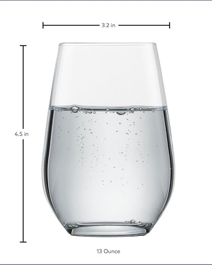 Schott Zwiesel Forté All Purpose Glass 13 Ounce (Set of 6), Drinking Glasses for Water, Dishwasher-Safe Tritan Crystal Glasses, Made in Germany