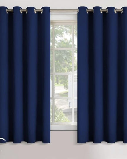 YoungsTex Navy Blackout Curtains 63 Inch Length for Kids Bedroom Thermal Insulated with Grommet Room Darkening Window Drapes for Living Room, 2 Panels, 52 x 63 Inch