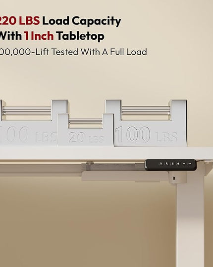 SANODESK L Shaped Standing Desk Adjustable Height, Electric Corner Standing Desk, 63 x 55 inch Sit Stand Computer Table with Splice Board, White