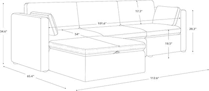 CHITA Oversized Modular Sectional Sofa, FSC Certified L Shaped Couch Reversible Chaise, Modular Sectional Couch for Living Room,112 inch Width, 4 Seat Modular Sofa with Storage Ottoman, Moss Green