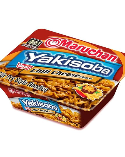 Maruchan Yakisoba Chili Cheese, Japanese Instant Ramen Noodles, 3.86 Oz, 8 Count (Pack of 2)