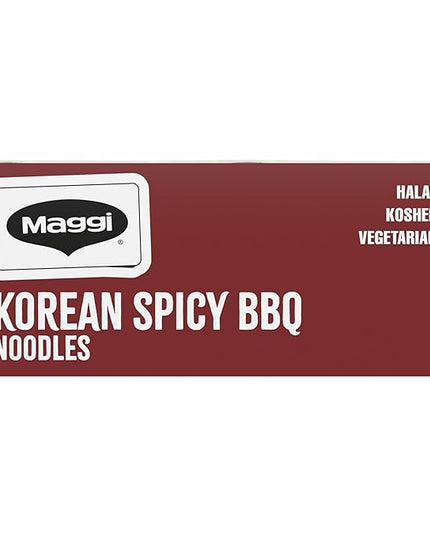 Maggi Korean Spicy BBQ Noodles, Korean Instant Noodles, 3 min, Spicy Ramen, Vegetarian, Halal, Kosher, 24-Pack