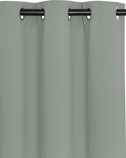NICETOWN Room Darkening Curtain for Living Room - Energy Saving Thermal Insulated Grommet Room Darkening Curtain/Drape for Bedroom (1 Panel, 46 by 72, Sage Green)