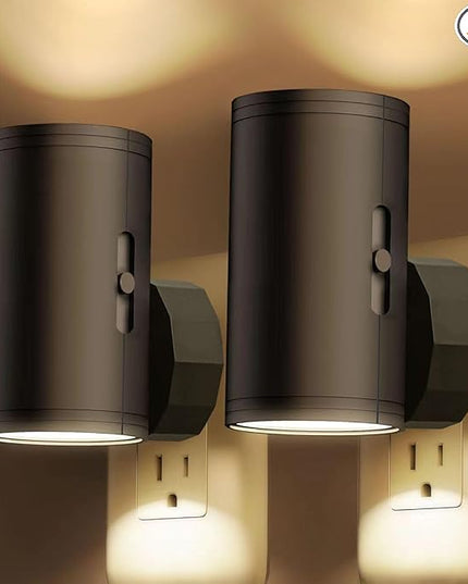LED Night Light Plug in, Night Lights Plug into Wall Dusk to Dawn Sensor,5-300LM Adjustable Brightness, 2700K,Dimmable Night Lights for Kitchen,Hallway Bedroom,Stairway,2 Pack