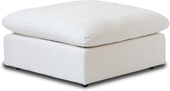 WJShome Modern Ottoman Module for Living Room, Cushion Covers Removable, Minimalist Comfy Breathable Footstool,White