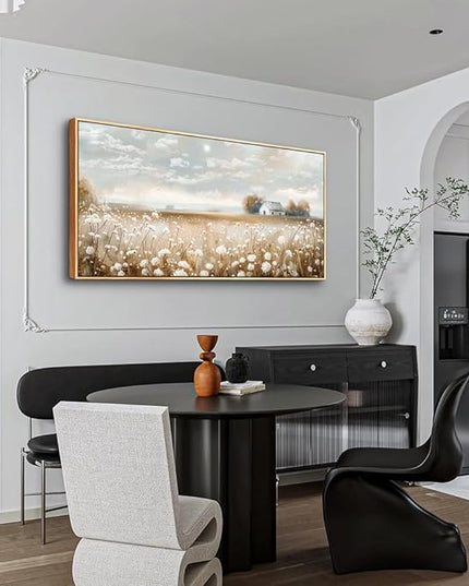 ERQINHUA Canvas Wall Art For Living Room Wall Decor White Flowers Landscape Painting Decor Dining Room Bedroom Bathroom Kitchen Room Wall Artwork Prints Painting For Home Decor Wood Frame 20x40 In