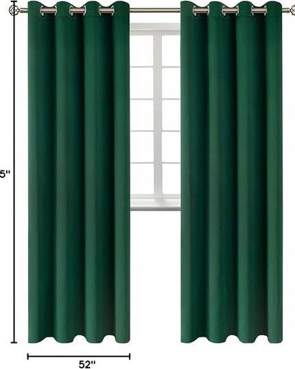 BGment Blackout Curtains for Bedroom - Grommet Thermal Insulated Room Darkening Curtains for Living Room, Set of 2 Panels (52 x 95 Inch, Emerald)