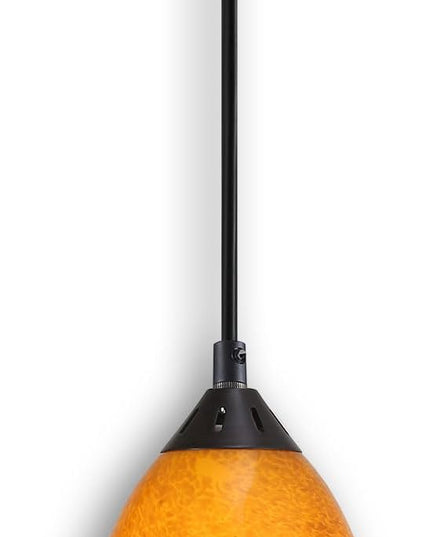 Pendant Lighting, Modern Handblown Amber Color Glass, Oval Art Shade Hanging Light, Oil Rubbed Bronze Finish for Kitchen, Dining Room, Foyer Decor 4.7" Shade (1 Pack)
