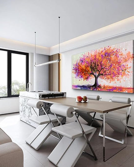 Wapluam Wall Art For Living Room Canvas Wall Decor For Office Bedroom Decorations Red Tree Wall Painting Abstract Watercolour Wall Pictures Artwork Canvas Prints Posters Modern Home Decor 40" x 20"