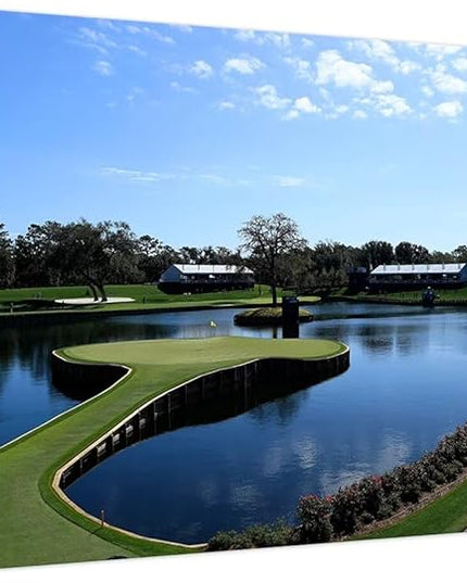 TPC Sawgrass Golf Course Wall Art for Living Room Bedroom Office Wall Decor - USA Golf Course Picture Poster Framed Artwork Canvas Prints Golf Art Ready to Hang(28''H x 44''W)