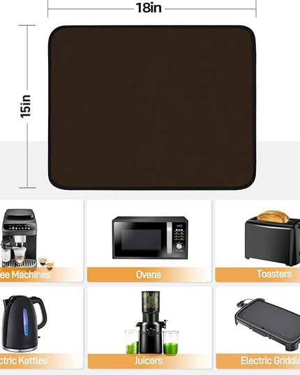 Heat Resistant Mats for Countertop - Fireproof 15x18 in Heat Resistant Mats for Air Fryer - Kitchen Countertop Protector for Air Fryer, Coffee Maker, Stand Mixer, Toaster, Oven 2PCS - Brown