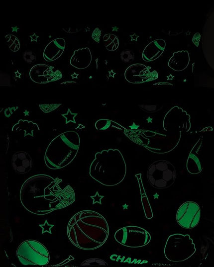 Full Size Comforter Set for Boys-7 Pieces Sports Ball Games Glow in The Dark Full Bedding Sets for Kids, Ultra Soft Bed in A Bag with Sheets