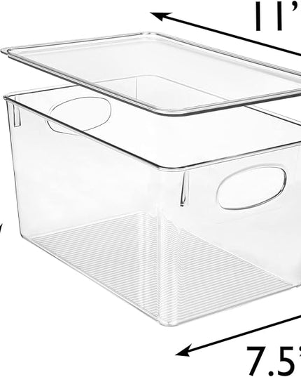 ClearSpace Plastic Storage Bins With lids, 8 Pack – Perfect Pantry Organization and Storage – Fridge Organizer, Pantry Storage Containers and Storage Bins, Cabinet Organizers