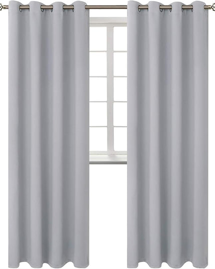 BGment Room Darkening Curtains 120 Inches Long - Grommet Thermal Insulated Drapes Window Treatment Curtains for Bedroom, 2 Panels, 52 x 120 Inch, Light Grey