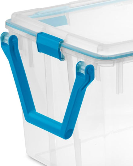 Sterilite 6-Pack Gasket Box, Weather-Resistant Storage Bins with Latching Lids, 120 Quart - Heavy-Duty Organizing Containers for Closet, Bathroom, and Office