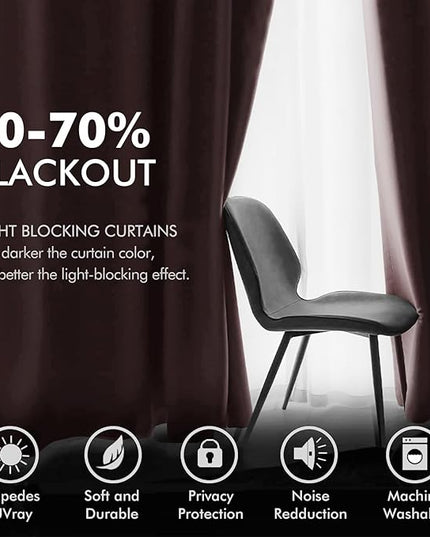 MIULEE Blush Pink Velvet Curtains Thermal Insulated Soundproof Room Darkening Long Blackout Curtains Grommet Window Black Out Drapes for Home Theatre/Girls Room/Wedding Decor 96 Inch Length Set of 2