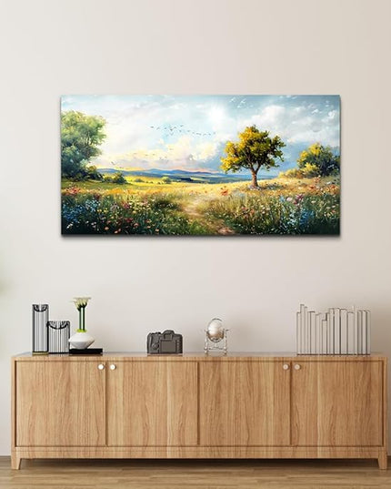 Wapluam Canvas Wall Art For Bedroom Wall Decor For Living Room Modern Office Decorations Pastoral Wall Paintings Scenery Abstract Watercolour Farmhouse Pictures Canvas Artwork Room Home Decor Mural