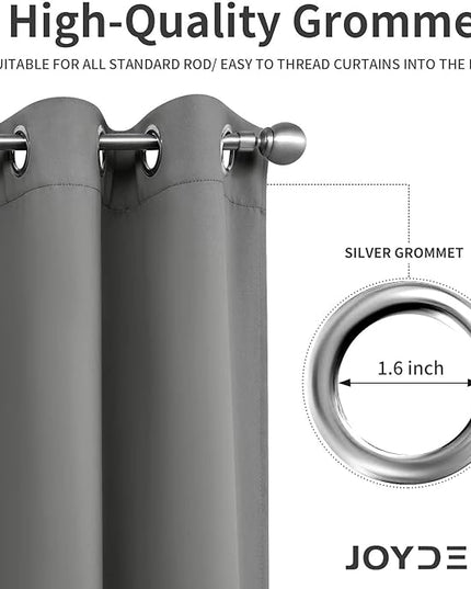 Joydeco Light Grey Custom Solid Single Blackout Curtain for Bedroom and Living Room, Grommet Thermal Insulated Room Darkening Curtain 1 Panel (Custom Size,Light Grey)