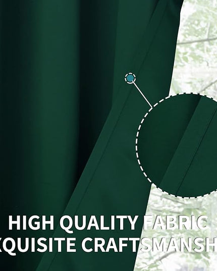 BGment Blackout Curtains for Bedroom - Grommet Thermal Insulated Room Darkening Drapes for Living Room, Set of 2 Panels (38 x 54 Inch, Emerald Green)