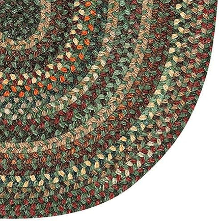 Capel American Heritage Green Multi 2'0"X3'0" Oval Braided Rug