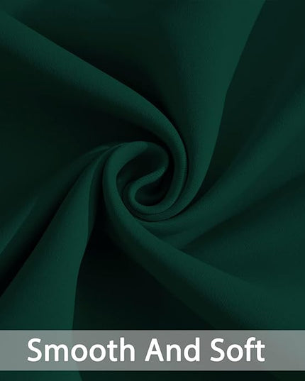 Yakamok Dark Green Blackout Curtains for Bedroom, Light Blocking Window Treatment Drapes Solid Grommet Top Curtains for Living Room,42W x 84L,2 Panels