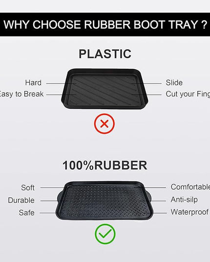 Matace 1 Pack Rubber Small Boot Tray for Entryway,Boot Mat,Shoe Tray,Shoe Mat for Indoor and Outdoor Use, 27.95"x 15.74" (Pack of 1)