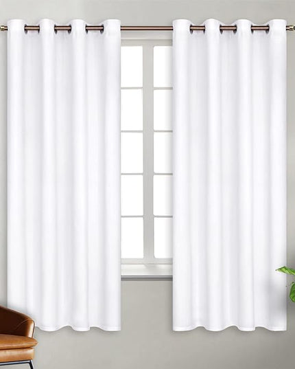 BGment Room Darkening Curtains for Bedroom - Grommet Thermal Insulated Window Treatments Light Blocking Curtains for Living Room, Set of 2 Panels, Each 46 x 63 Inch, Pure White