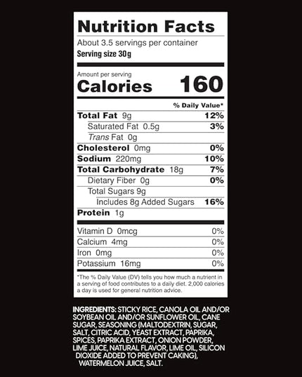 Wowza Fuego-Lime - Healthy Snacks, Mini Rice Cakes, Sticky Rice Crunchy Snack, Low Calorie, Savory Rice Crisp - Ideal Healthy Snack for Adults & Kids, 3.5 oz Bag, 8 Pack