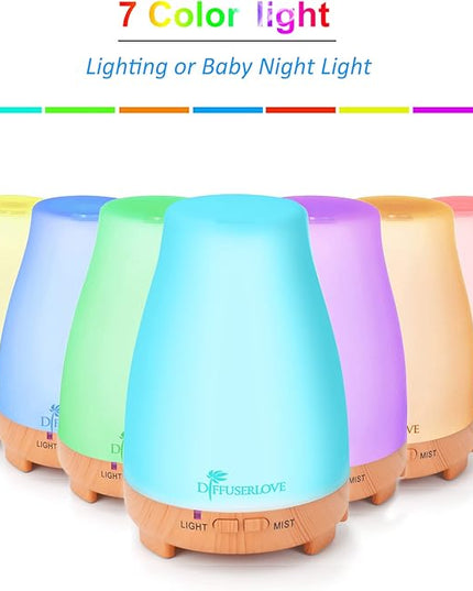 Diffuserlove Essential Oil Diffusers 200ML Remote Control Diffuser Mist Humidifiers BPA-Free Aromatherapy Diffuser (Yellow Base)