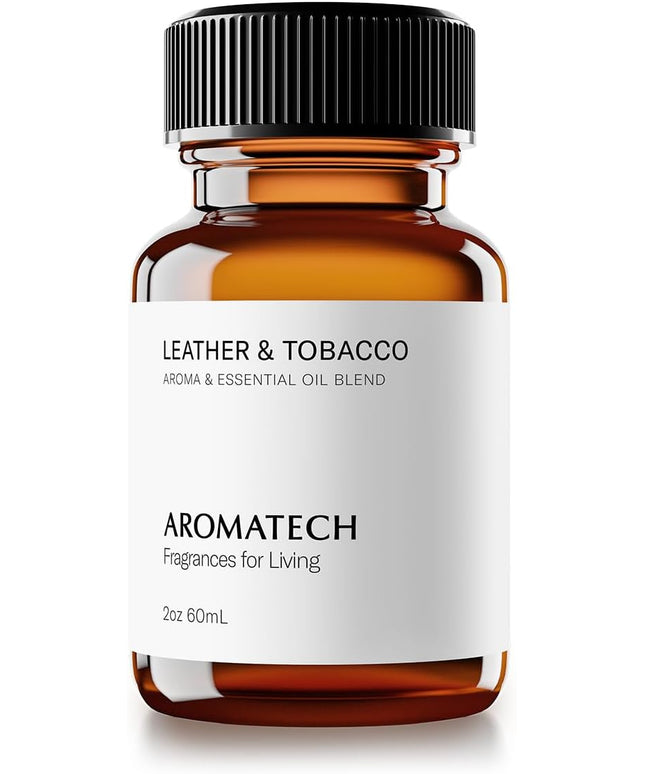 AromaTech Leather & Tobacco Premium Aroma Oil – Warm & Luxurious Home Fragrance with Notes of Vanilla, Tobacco & Brandy for Scent Diffusers, Cold-Air and UltraSonic Scent Machines – 60 mL