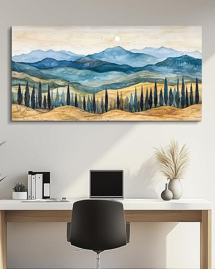 ZUITINGHUA Large Wall Decor For Living Room Canvas Wall Art For Office Modern Wall Decorations For Bedroom Mountains Landscape Painting Abstract Pictures Artwork Room Home Decor 24x48 In