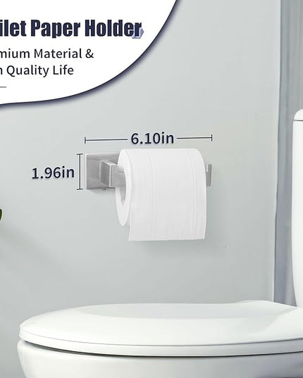 Bathroom Accessories Towel Bar Set: 10 Pieces Brushed Nickel Square Bathroom Hardware SUS304 Stainless Steel - Wall Mounted Towel Rack&Toilet Paper Holder&Towel Ring and Towel Hook