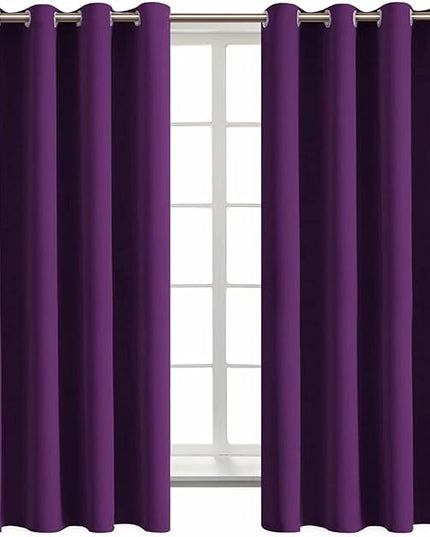 BGment Blackout Curtains - Grommet Thermal Insulated Room Darkening Bedroom and Living Room Curtain, Set of 2 Panels (52 x 63 Inch, Royal Purple)
