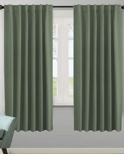 H.VERSAILTEX Blackout Curtains Thermal Insulated Window Treatment Panels Room Darkening Blackout Drapes for Living Room Back Tab/Rod Pocket Bedroom Draperies (2 Panels, Bronze Green, 52 x 72 Inch)