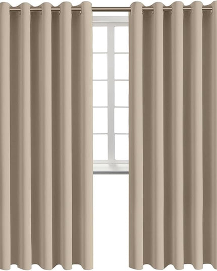 BGment Blackout Curtains - Grommet Thermal Insulated Room Darkening Bedroom and Living Room Curtains, Set of 2 Panels (70 x 84 Inch, Sand)