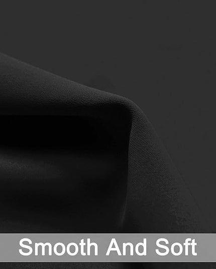 Yakamok Black Room Darkening Grommet Window Drapes Blackout Curtains Thermal Insulated Grommet Curtain Panels for Bedroom, 38W x 84L,One Pair