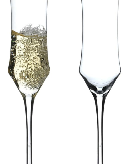 BACLIFE Hand Blown Crystal Champagne Flutes, Sparkling Champagne Glasses Set of 2 – 7 Ounce