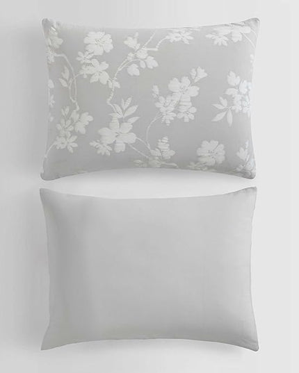 Calvin Klein - Duvet Cover Set, Soft & Breathable Bedding with Matching Shams, Abstract Stitching Pattern, Cozy Home Essentials (Spring Branches Grey, Queen)