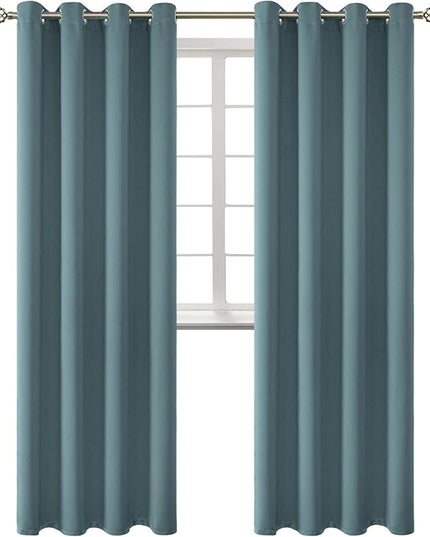 BGment Room Darkening Curtains 95 Inches Long - Grommet Thermal Insulated Drapes Window Treatment Curtains for Bedroom, 2 Panels, 52 x 95 Inch, Stone Blue