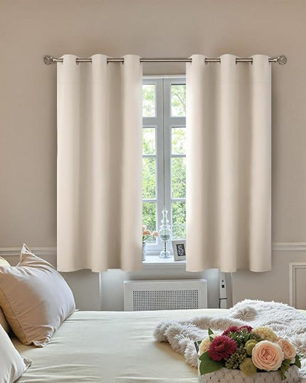 BGment Champagne Curtains 63 Inch Long - Wedding & Party Backdrop Drapes Elegant Room Darkening Thermal Insulated Window Treatments for Birthday Home Decor, Set of 2 Panels, 42 x 63 Inch
